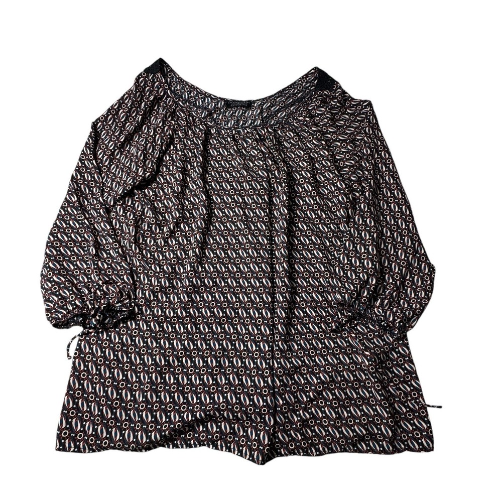 Papermoon For Stitch Fix Top Women's Size Large Blue/Red/Tan Shirt Boho